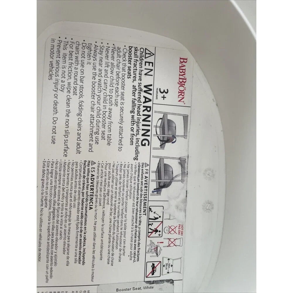 BabyBjörn Booster Seat 069021US White For Toddlers Using Existing Dining Chair - Picture 12 of 16